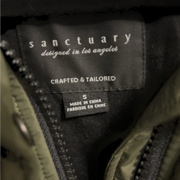 Sanctuary Leopard-Trimmed Puffer Coat Olive Green - Picture 7 of 7